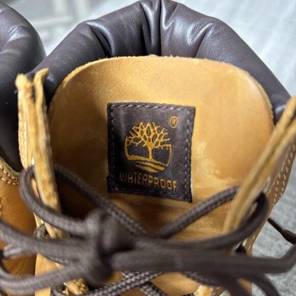 Timberland Men’s Boots Waterproof Leather Nubuck Tan Wheat Gorpcore Size 6 - Picture 4 of 8